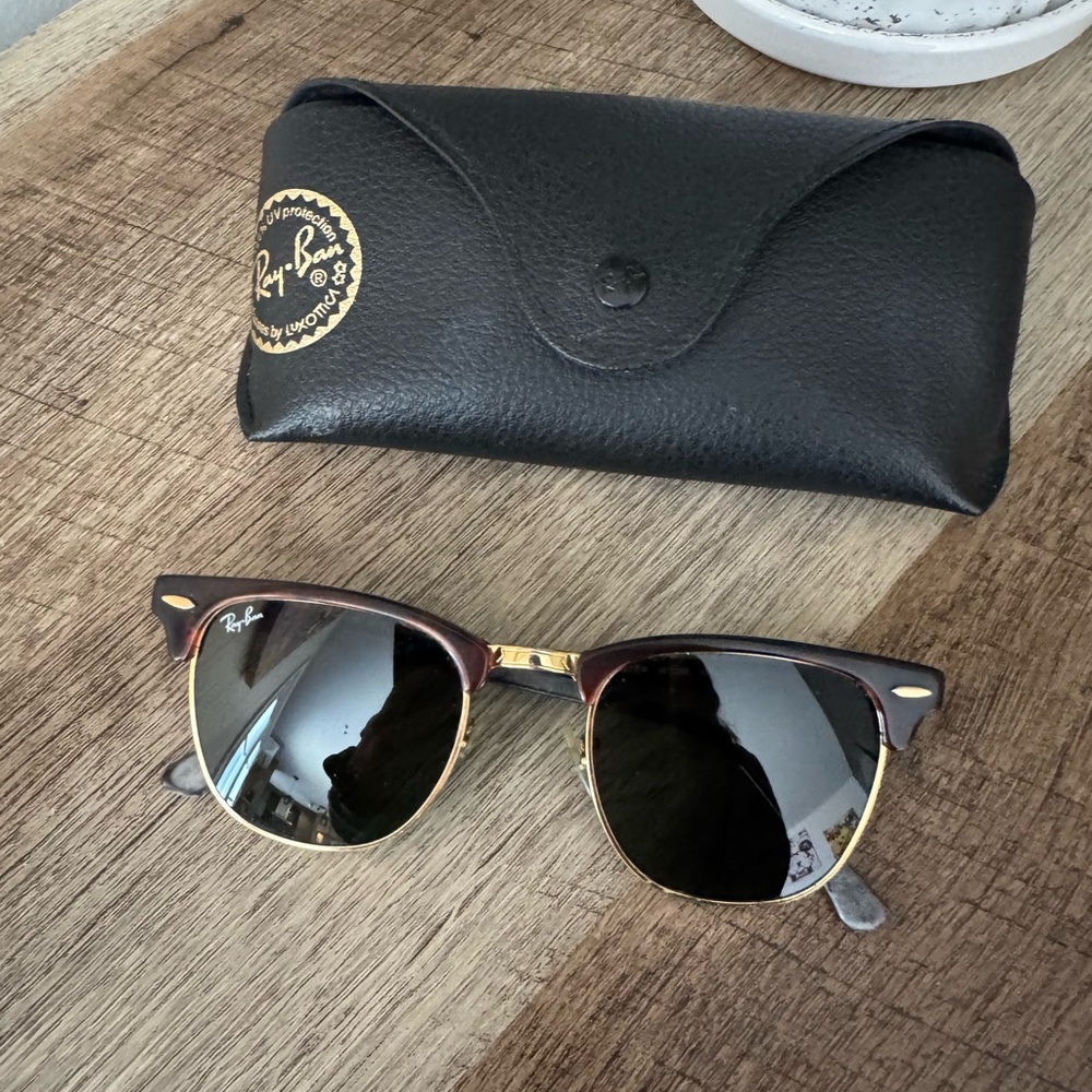 Ray-Ban club master Classic Black and Gold Sunglasses